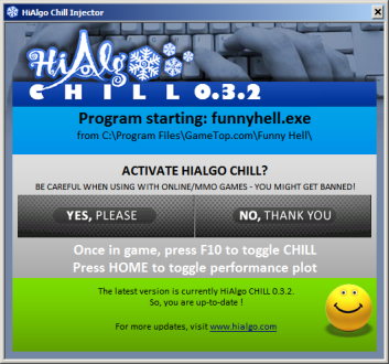 HiAlgo CHILL Injector window